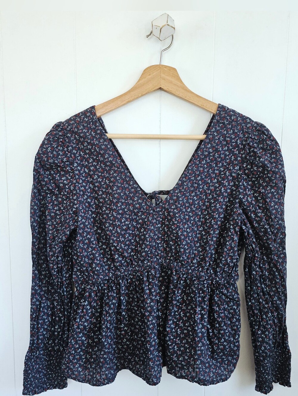 MADEWELL Navy Floral Top